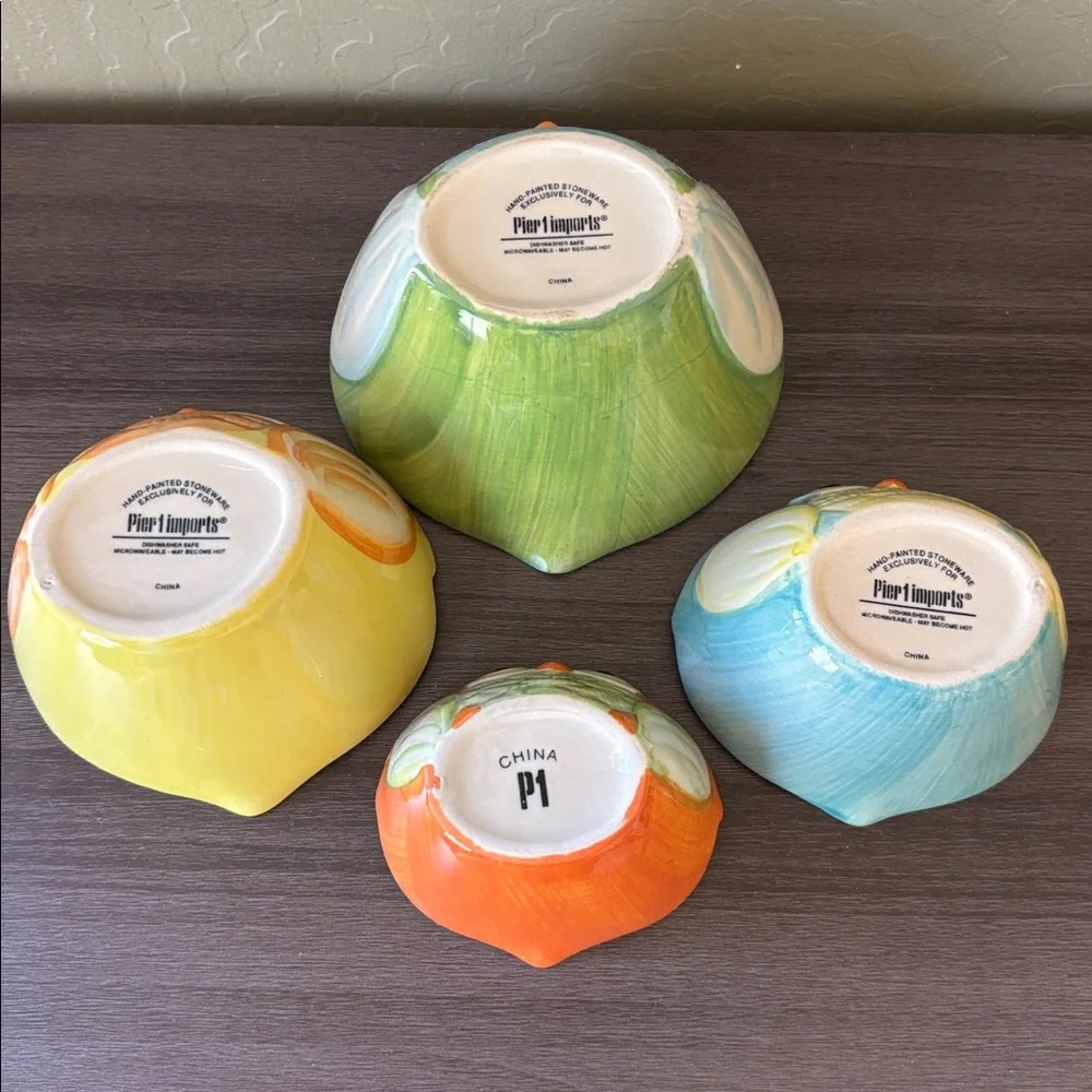 Pier 1 Imports‎ Ceramic Painted Nesting Owl Measuring Cup Set of 4